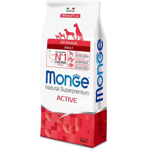 MONGE NATURAL SUPERPREMIUM SPECIALITY LINE ADULT ALL BREEDS ACTIVE CON POLLO 12 KG