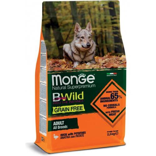 MONGE Grain Free – Anatra con Patate – All Breeds Adult  12KG