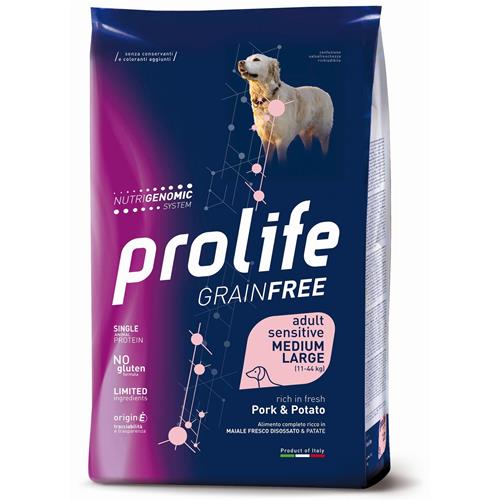 PROLIFE Grain Free Adult Sensitive Pork & Potato - Medium/Large  10KG