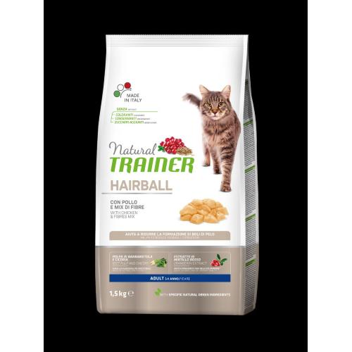 NATURAL TRAINER CAT Hairball Adult con Pollo  1,5KG
