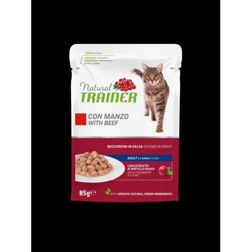 NATURAL TRAINER CAT ADULT  BOCCONCINI IN SALSA CON MANZO 85GR