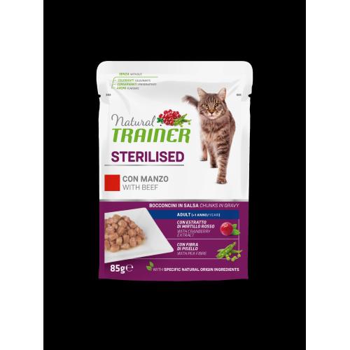 NATURAL TRAINER CAT Adult Sterilised con Manzo  85GR