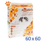 ASSORBELLO PREMIUM TAPPETINI IGIENICI PER CANI 60X60 10PZ CON STRISCE ADESIVE E ATTRATTIVO