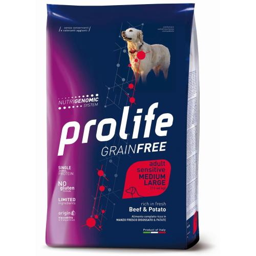 PROLIFE DOG GRAIN FREE SENSITIVE  Beef & Potato - Medium/Large 10KG