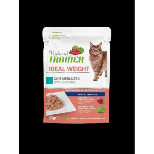 NATURAL TRAINER CAT Ideal Weight Adult con merluzzo  85GR