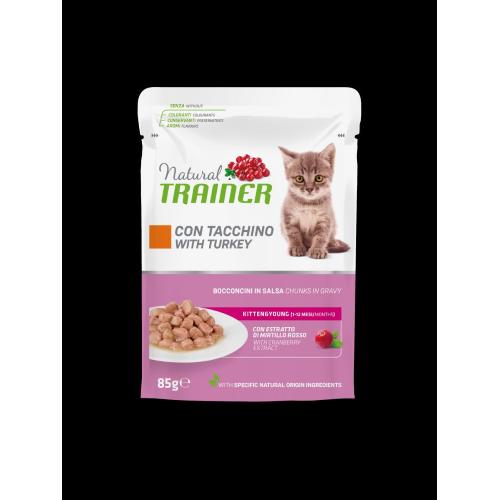 NATURAL TRAINER CAT KITTEN &YOUNG BOCCONCINI IN SALSA CON TACCHINO  85GR